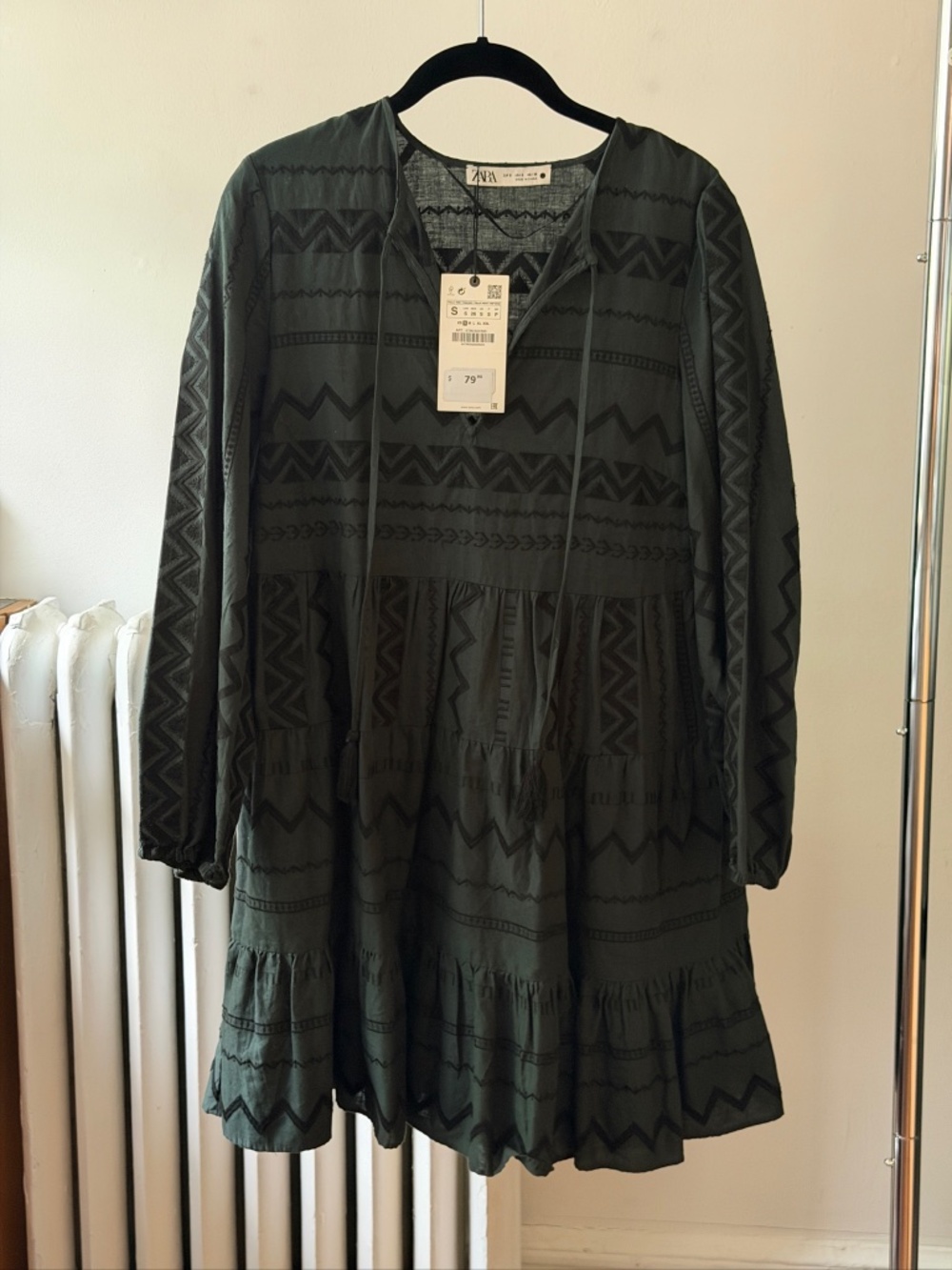 Flowy Long Sleeve Short Tunic Dress